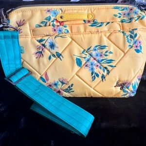 Lug Yellow and Blue Floral Quilted Crossbody Bag